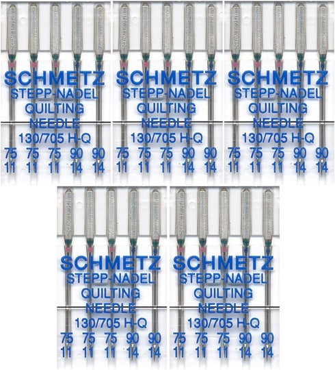 Schmetz Quilting Sewing Machine Needles 130/705H-Q Assorted Sizes- 75/11 and 90/14...