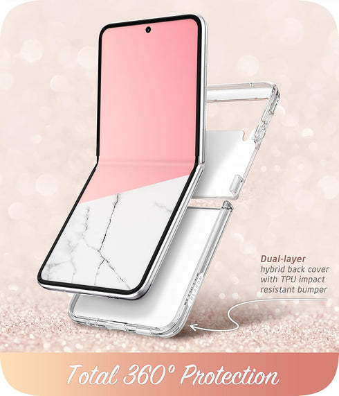 i-Blason Cosmo Series Case for Samsung Galaxy Z Flip 3 5G (2021), Slim Stylish Protective Bumper Case Without Built-in Screen Protector (Marble)...