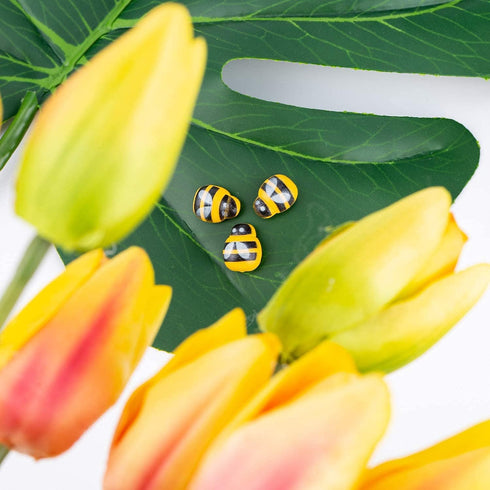Savita 200 Pack Tiny Wooden Bee Flatback Embellishment Self-Adhesive Bee Stickers Fake Bees for Craft Scrapbooking DIY Decor Supplies, Baby Shower...