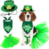 St Patrick's Day Dog Costume 3Pack Pet Clothe Leprechaun Top Hat Reversible Dog Bandana Dress for Meidum Dogs Cat Irish Festive Outfit Accessories...