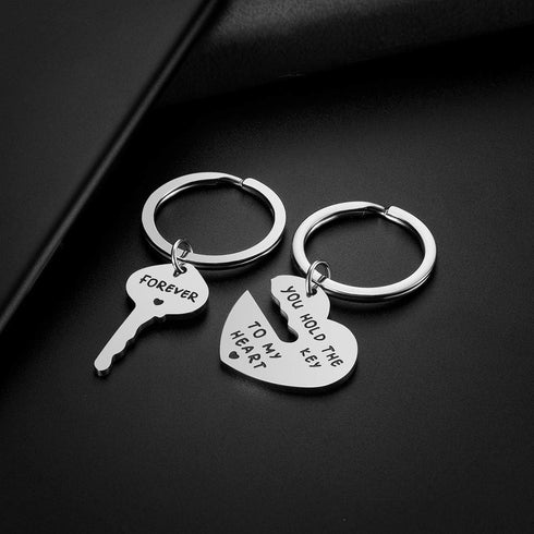 Couple Gifts for Boyfriend and Girlfriend - You Hold The Key To My Heart Couple Keychain for Him and Her, Valentine's Day Birthday Gifts for Boyfr...