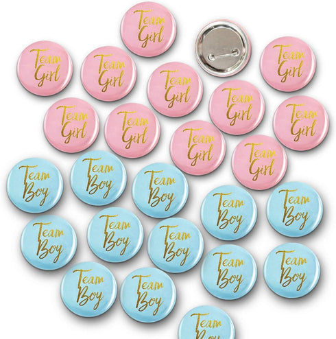 Gender Reveal Button Pins 50 Pcs, Team Boy Girl Button Pins, Pink blue Button Pin for Baby Shower Party Favors Gender Reveal Party Supplies....