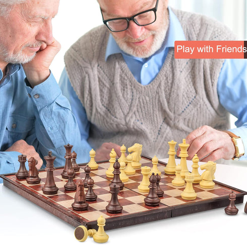 10 Inches Enhanced Magnetic Chess Set, Foldable Chess Board, Travel Chess Game of Exquisite Craftsmanship, Suitable for All Ages Chess Set...