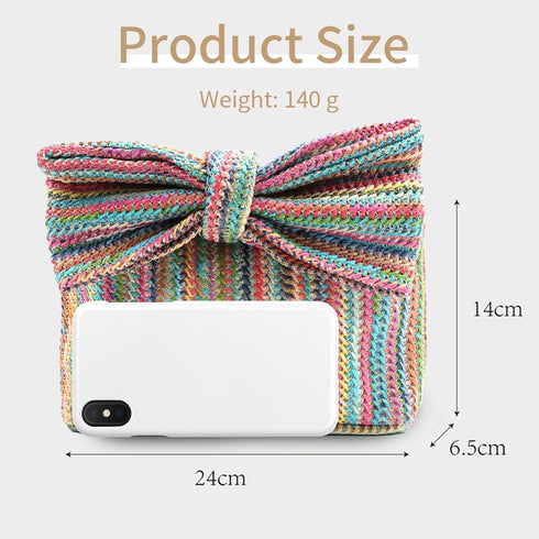 Straw Clutch Purse for Women Summer Beach Handbags Handmade Bow Straw Purses for Party Wedding Vacation...