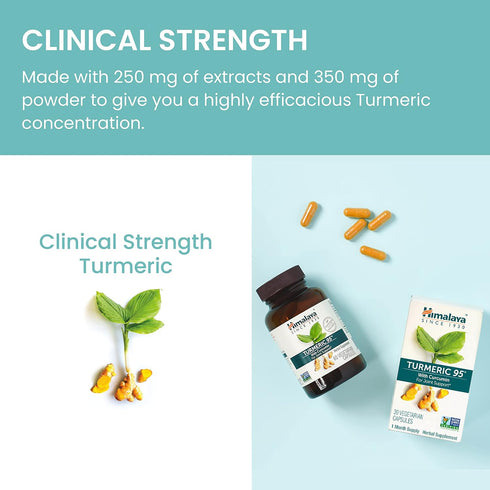 Himalaya Turmeric 95 Supplement with Curcumin/Curcuminoids, Joint and Muscle Support, Optimum Flexibility and Mobility, 600 mg, Non-GMO, Vegan, Gl...