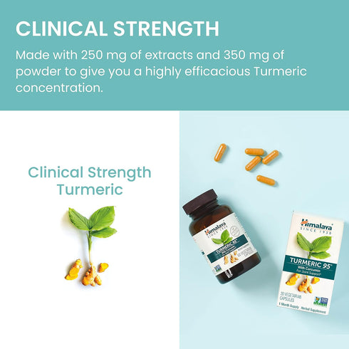 Himalaya Turmeric 95 Supplement with Curcumin/Curcuminoids, Joint and Muscle Support, Optimum Flexibility and Mobility, 600 mg, Non-GMO, Vegan, Gl...