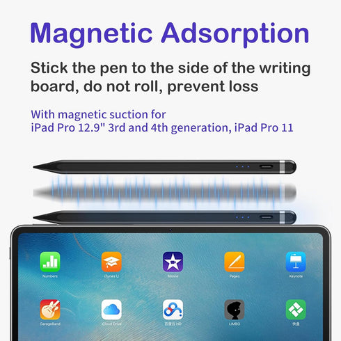 Stylus Pen for iPad 9th&10th Generation-2X Fast Charge Active Pencil Compatible with 2018-2024 Apple iPad Pro11&12.9&13'', iPad Air 3/4/5/6,iPad 6...