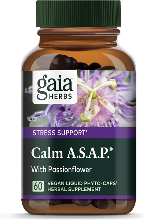 Gaia Herbs Calm A.S.A.P. Stress Support Supplement - with Skullcap, Passionflower, Chamomile, Vervain, Holy Basil & More to Support a Natural Calm...