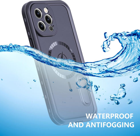 Compatible with iPhone 13 Pro Max Waterproof Case, Work with MagSafe Charging, Full Body Rugged Case with Built-in Screen Protector Military Grade...