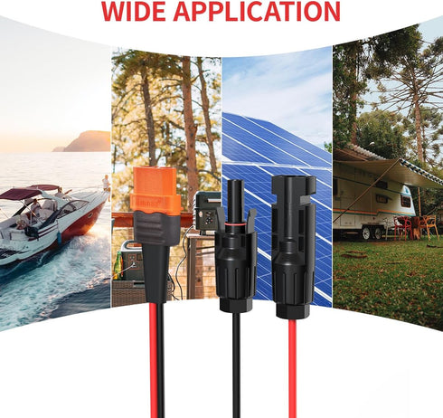 10AWG 6FT Solar to XT60i Cable 2 6 10 25 35 50 75 100FT Solar Connector to XT60i Adapter Cable for Portable Power Station (6FT)...