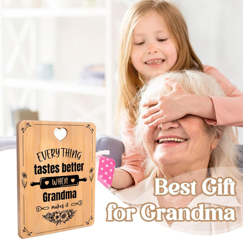 Grandma Birthday Gifts - Engraved Bamboo Cutting Board Gifts for Grandma, Grandma Gifts with Touching Sayings, Birthday Gifts for Grandma Nan Nann...