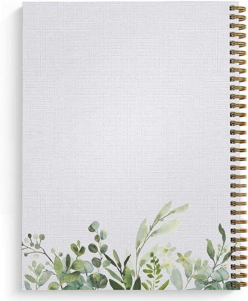 Softcover Abundant Greenery 8.5" x 11" Spiral Notebook/Journal, 120 College Ruled Pages, Durable Gloss Laminated Cover, Gold Wire-o Spiral. Made i...