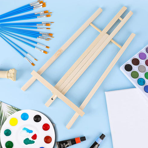 AROIC Wood Easels, Easel Stand for Painting Canvases, Art, and Crafts. (11.8 inch, 4 Pack), Tripod, Painting Party Easel, Kids Student Table Schoo...