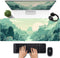Cute Pastel Mint Green Forest Sage Desk Mat Anime Large Gaming Mouse Pad XL, Aesthetic Sunrise Laptop Computer Keyboard Mouse Mat, Women Office De...