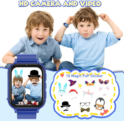 Kids Smart Watches Boys Educational Toys Gifts with Audiobook Learn Card Puzzle Games, HD Touch Screen Camera Music Pedometer Flashlight, Toys for...