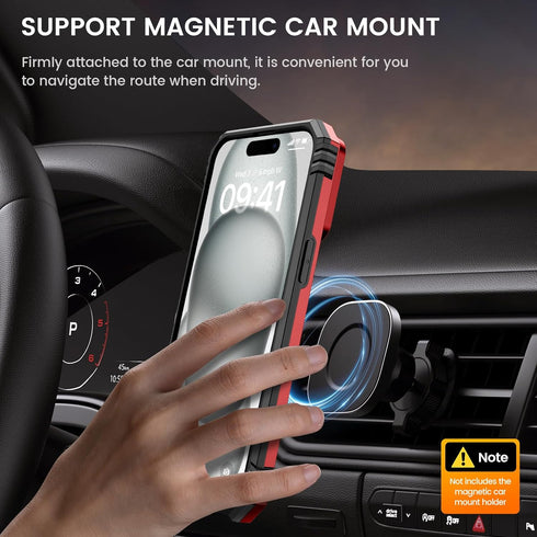 Goton for iPhone 15 Plus Case with Screen Protector - Slide Camera Cover Protective Phone Case with Ring Stand, Heavy Duty Shockproof Rugged Bumpe...