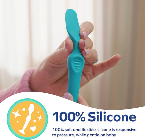 Dr. Talbot's Diaper Cream Soft Silicone Brush with Suction Base & Hygienic Case, Aqua, Full Size...