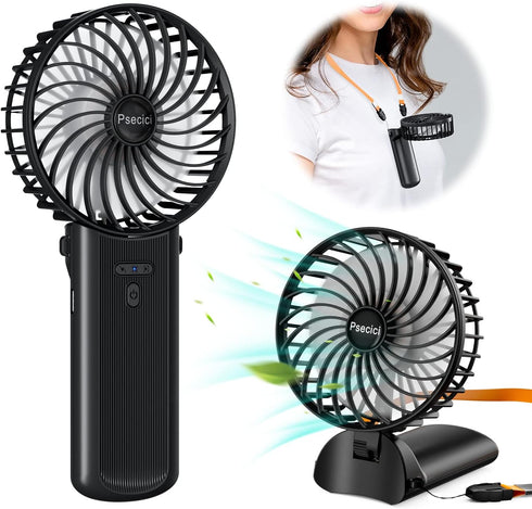 Handheld Fan, Mini Portable Fan with lanyard?4 Speeds Level Personal Fan, 180 Degree Foldable Desk Fan for Travel Outdoor Office Household...