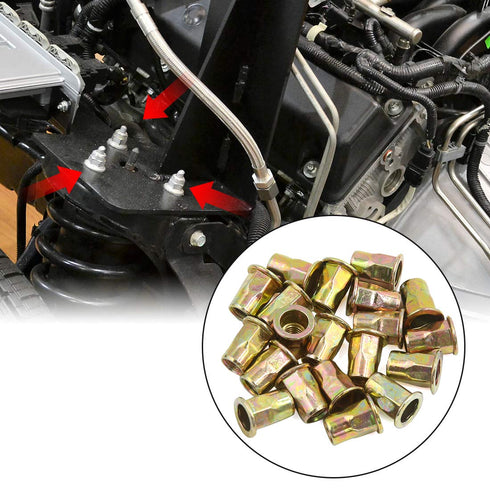 uxcell 20 Pcs M8 Car Bronze Tone Carbon Steel Thread Half Hexagonal Rivet Nut...