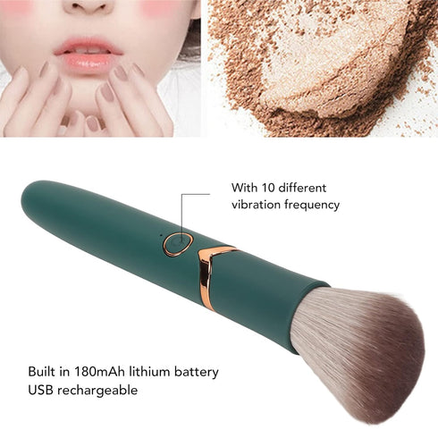 Electric Makeup Brush USB Rechargeable 10 Gears Vibration Makeup Brush Liquid Powder Blusher Concealer Makeup Brush, Waterproof Brushes Eye Shadow...