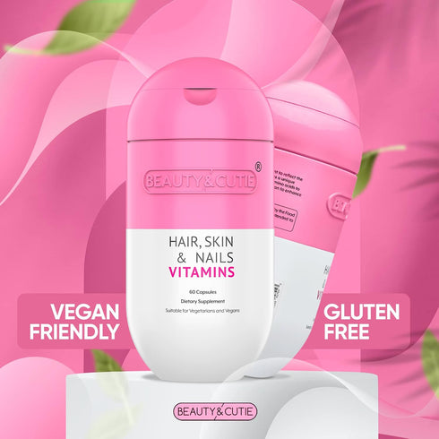 Hair Skin and Nails Vitamins – Hair Nails and Skin Vitamins for Women – Vitamin Supplements with Hyaluronic Acid, Biotin for Hair Growth – Non-GMO...