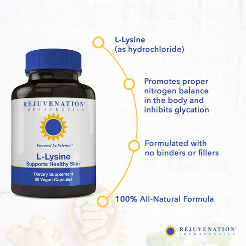 L-Lysine, Supports Healthy Skin (60 Vegan Capsules, 500mg)...
