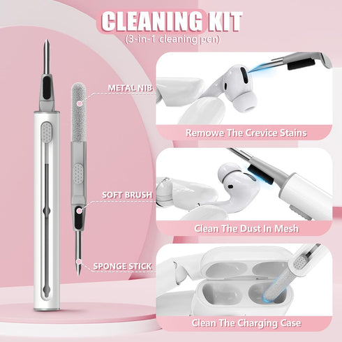 Clear AirPod Case, for AirPods 2nd/1st Generation Case with Cleaner Kit, Secure Lock Airpods Case for Apple AirPods 2nd/1st Gen Charging Case with...