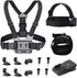 Action Camera Head Mount Strap Chest Mount Harness Backpack Clip Wrist Strap Mount Accessories Kit Compatible with Gopro Hero 12 11 10 9 8/Insta36...