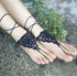 2PC Beach Anklet Barefoot Sandals Black Crochet Layered Lace Ring Foot Chain Bridal Wedding Anklet Foot Yoga Dance Trendy Accessories for Women...