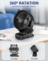Portable Clip on Fan, Small Desk Fan Battery Operated, 360° Rotation, Cute Design, 3 Speed, Mini Table Fan USB Rechargeable, Personal Cooling Baby...