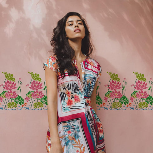 FINGERINSPIRE Lotus Water Lily Painting Stencil 11.7x8.3 inch Hollow Out Lotus Flower Bud Leaf Craft Stencil Fish Dragonfly Drawing Stencil Pond S...