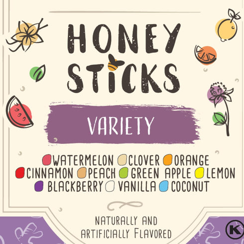 The Honey Jar Variety Pack Honey Sticks - Pure Honey Straws For Tea, Coffee, or a Healthy Treat - One Teaspoon of Flavored Honey Per Stick - Made ...