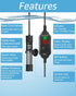 Fumak 25W Adjustable Aquarium Heater Super Short Submersible Fish Tank Heater Fish Heater with LED Digital Display Thermostat, for Tanks 3-5 Gallo...