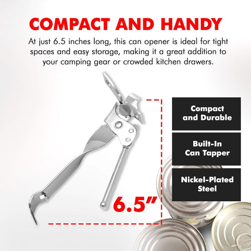 Chef Craft Select Can Opener with Tapper, 6.5 inches in length, Nickle Plated...