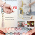 BIHRTC Keychain Bracelet Silicone Key Ring Wristlet with Leather Tassel Wrist Key Ring Bangle Silicone Bead keyring for Women Girls...