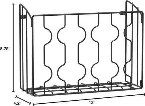 Simple Houseware Wall Door Mount Kitchen Wrap Organizer Rack, Black...