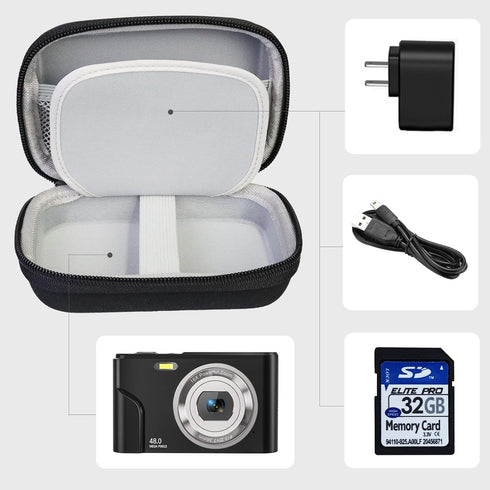 Digital Camera Case Carrying & Protective Case Carrying Bag Compatible Digital Camera/for VAHOIALD/for IWEUKJLO/for Zostuic/for CAMKORY/for BEVLXN...