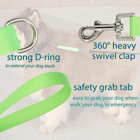 Traffic Dog Leash Dog Training Leash Pet Dog Traffic Grab Handle Dog Grab Tab Training Tab (green & blue)...