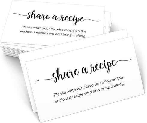 321Done Request a Recipe Card (Set of 50) 3.5x2 White, Simple - Little Recipe Request Insert Card for Bridal Shower Game, Keepsake, Heavy Cardstoc...