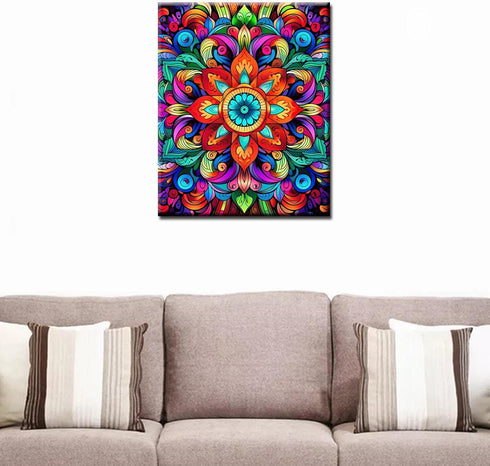 Aihonmin Rustic Flower Pattern Pictures paint by numbers for adults beginner?DIY Abstract Floral Pictures Kit Art Craft Canvas Wall Decoration Dig...