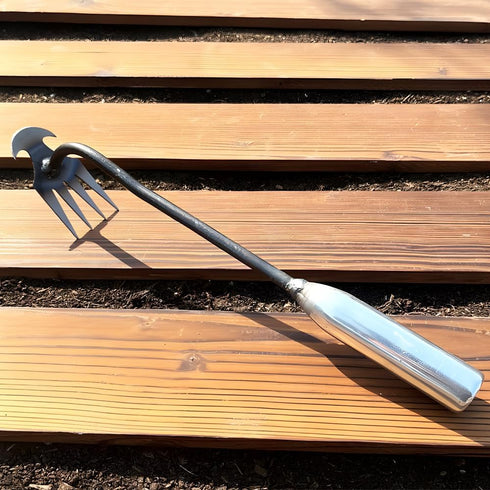 New Weeding Artifact Uprooting Weeding Tool, 12 Inch Weed Puller, 4 Teeth Manganese Steel Forged Hand Weeder, Dual Purpose Weed Removal Portable W...