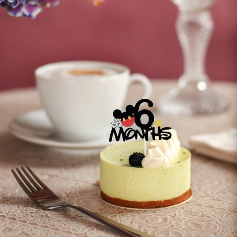24 Pieces Mickey Mouse 6 Months Cupcake Topper,Disney 1/2 Half Year Birthday Food Picks for Baby Shower Party Decorations...