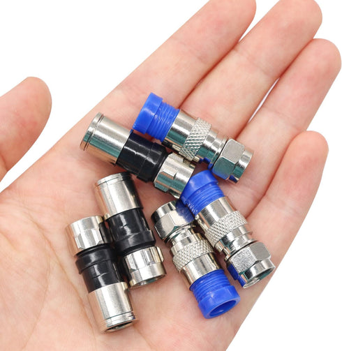 Taiss Coax Cable Crimper Tool Kit with 20 PCS F Style RG59 RG6 Compression connectors,Coaxial Cable Stripper,Coaxial Cable Compression Tool Kit,co...