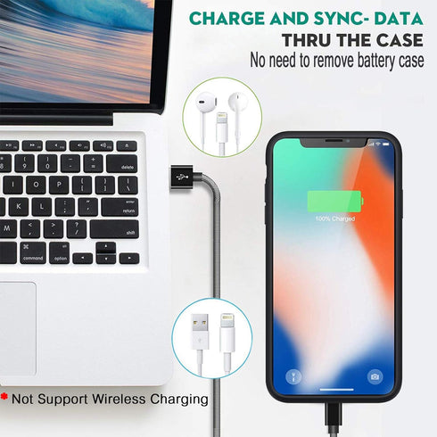 Battery Case for iPhone X/XS, 7000mAh Slim Portable Rechargeable Protective Battery Pack Cover Power Bank Charging Case Compatible with iPhone X/X...