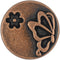 Bezelry 10 Pieces Butterfly and Flower Metal Shank Buttons. 20mm (3/4 inch) (Antique Copper)...