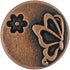 Bezelry 10 Pieces Butterfly and Flower Metal Shank Buttons. 20mm (3/4 inch) (Antique Copper)...