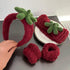 Ivyu Spa Skincare Headbands& Wristband Set?Cute Strawberry Makeup Headband For Women Girls,Non Slip Sponge Headband?Skincare-Padded Soft Thick Ter...
