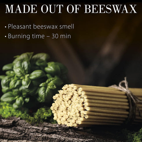 Danilovo Thin Taper Beeswax Candles - Honey-Scented, Decorative Candles Ideal for Birthday Decoration or Church Prayers - White Drip Free, Tall & ...