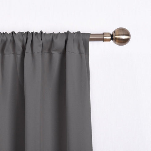 NICETOWN Thermal Insulated Blackout Short Curtain - Bathroom Curtain Gray Tie Up Shade for Small Window, Window Valance Balloon Roman Blind (Rod P...