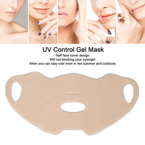 Yinhing Outdoor Gel Mask,4pcs Cooling Patch with Earloops Disposable Sun Protection Face Hydrogel Mask Skincare Half Cover Mask for Outdoor Use...